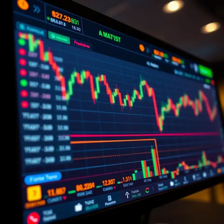 Digital forex trading platform interface showing currency exchange rates and charts