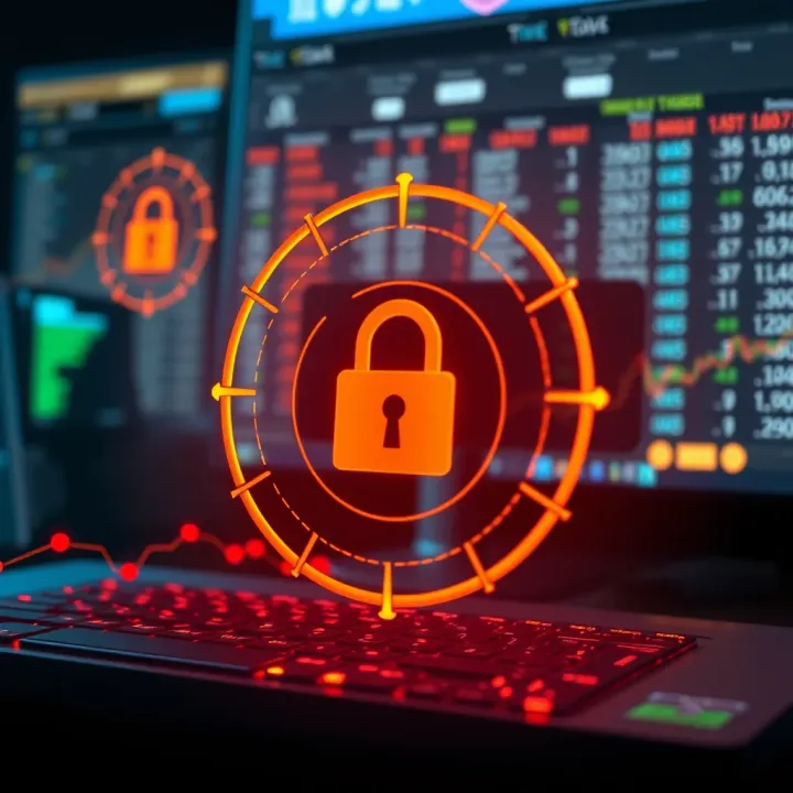 Secure transaction and data protection symbols representing safe online trading practices