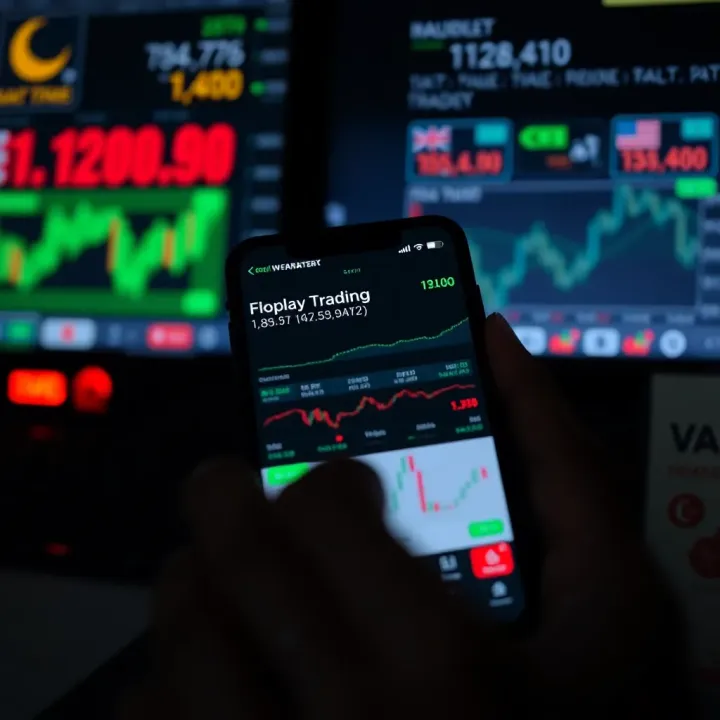 Top Trading Platforms for Low Investment in Pakistan Mobile phone displaying various trading app interfaces with charts and investment options visible on screen