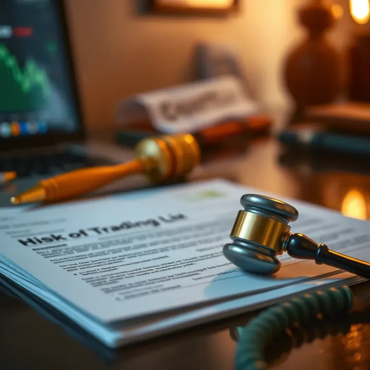 Visual representation of risk and legal documents symbolizing responsible trading practices in Pakistan