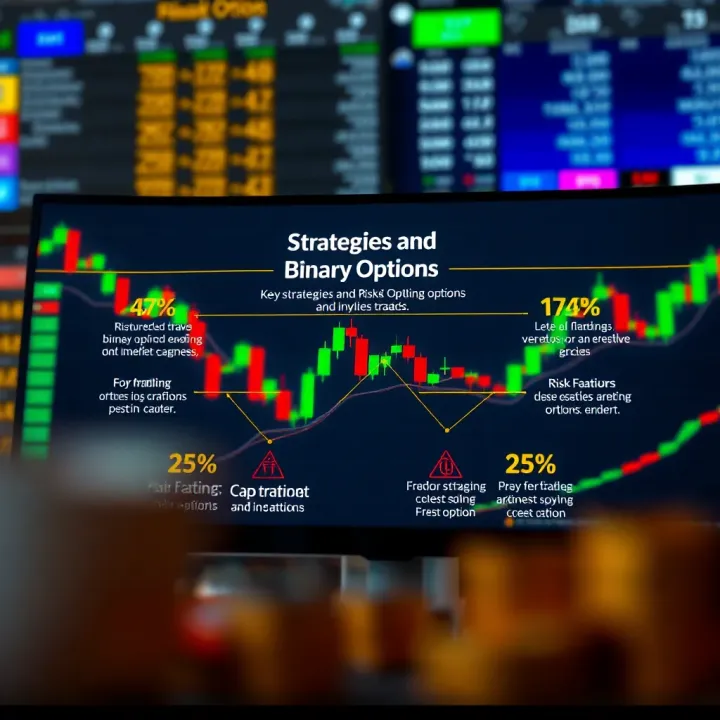 Graphic showcasing key strategies and risk factors involved in trading binary options in Pakistan