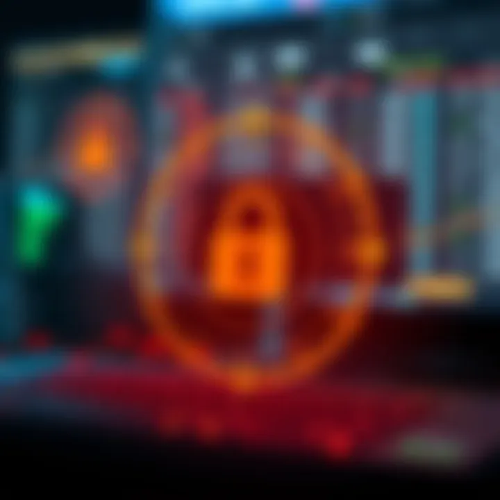 Secure transaction and data protection symbols representing safe online trading practices