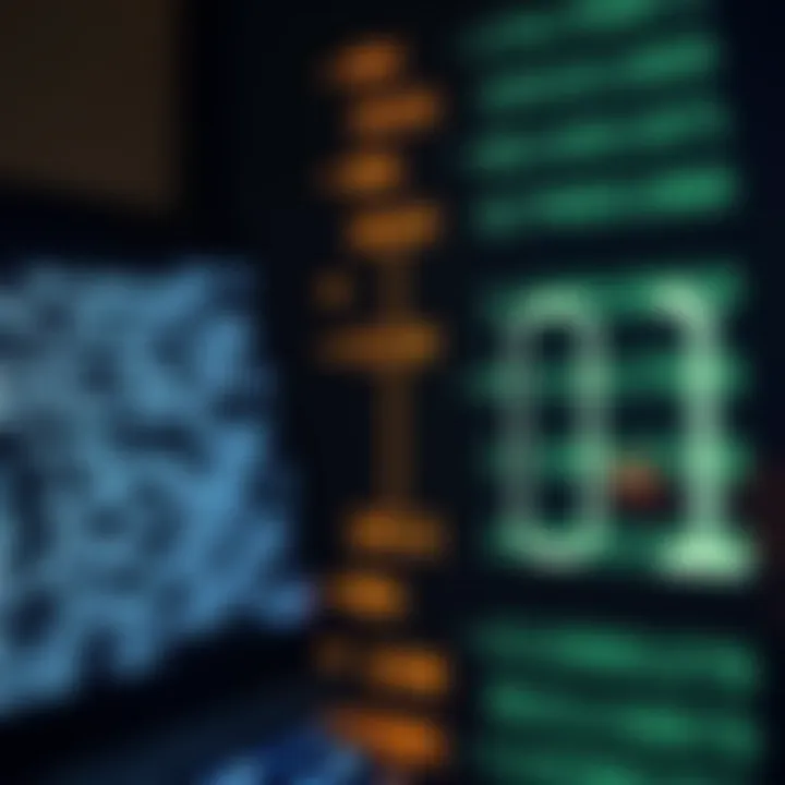 Visualization of binary digits mapped to corresponding ASCII text symbols in a computing environment