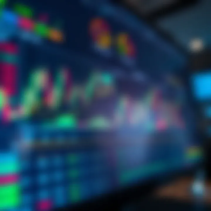 A digital trading platform screen displaying forex charts and market indicators