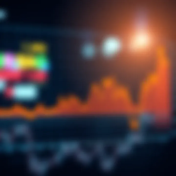 Graph showing cryptocurrency price trends and market volatility