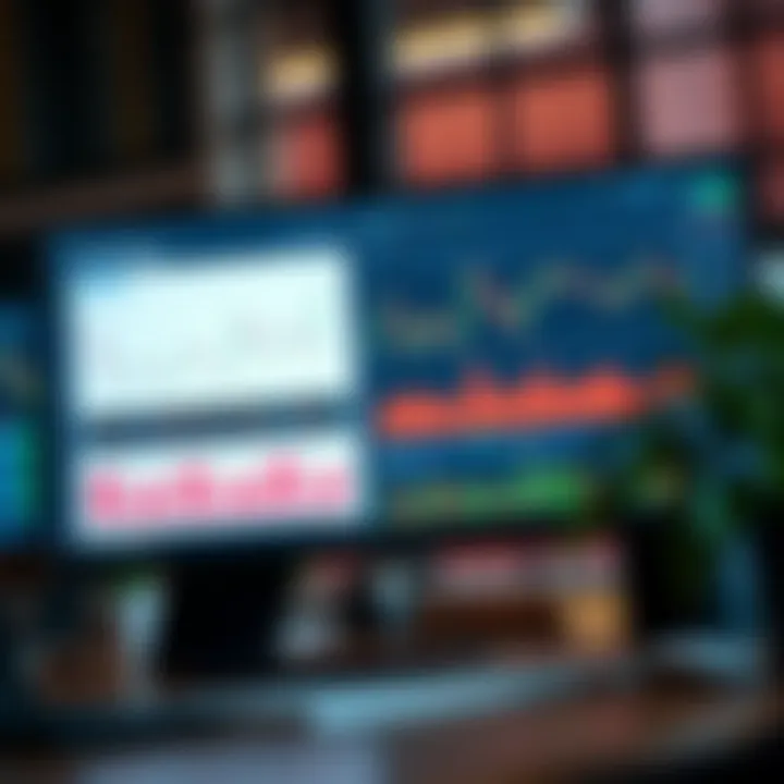 Financial risk analysis with charts and graphs on a computer screen
