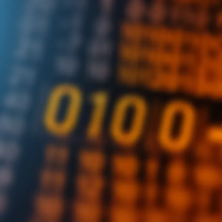 Visual representation of the method used to convert a hexadecimal number into binary format