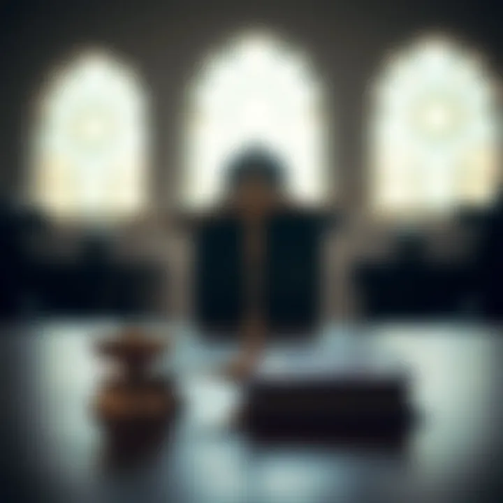 Concept of Islamic finance principles with scales balancing trading symbols and a Quran