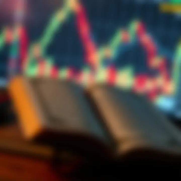 Open Quran with financial charts in background symbolizing Islamic guidance on trading