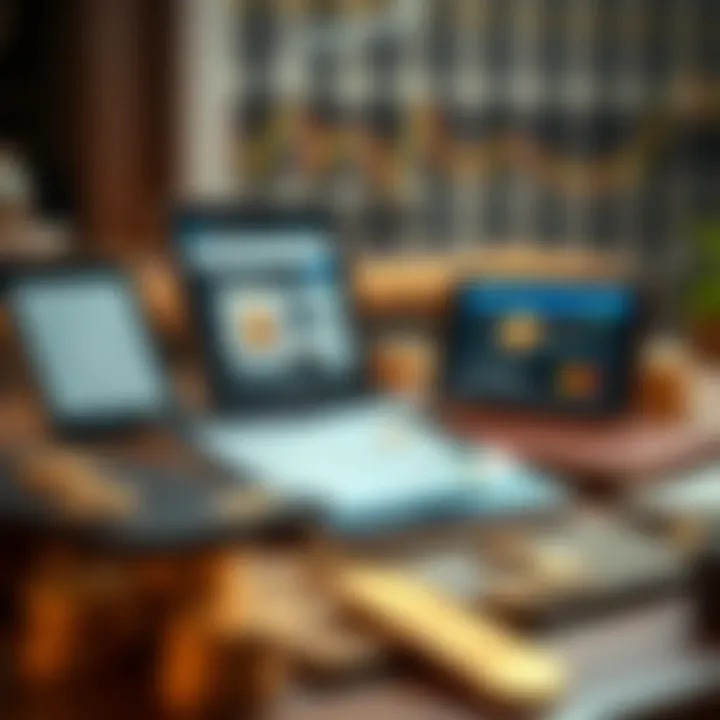 Various devices showing secure payment options and digital wallets for gold investment transactions