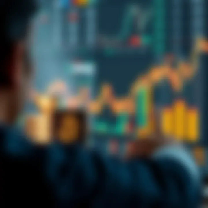 Conceptual illustration of risk management symbols and decision-making in financial trading