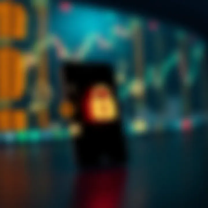 Illustration of a safe investment concept featuring a smartphone shielded by a secure lock symbol and financial growth icons