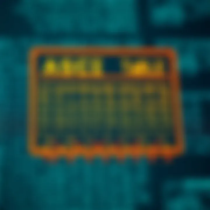 Diagram illustrating the structure of the ASCII table with character mappings