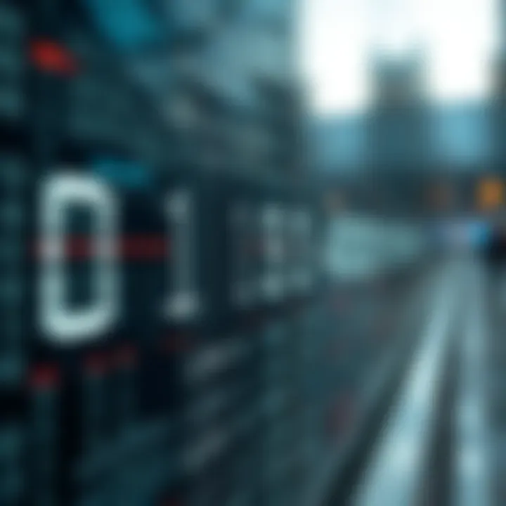 Illustration of binary digits representing digital data flow