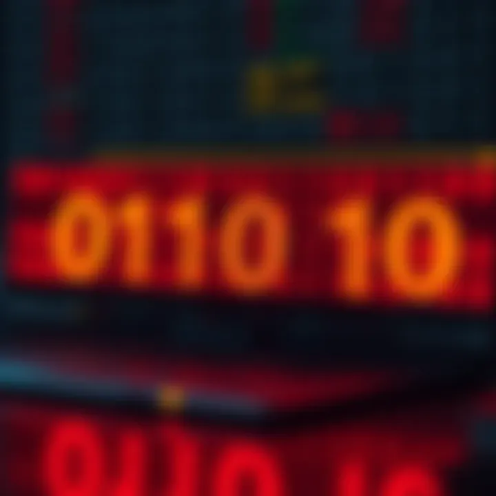 Diagram illustrating the binary number system with zeros and ones representing data