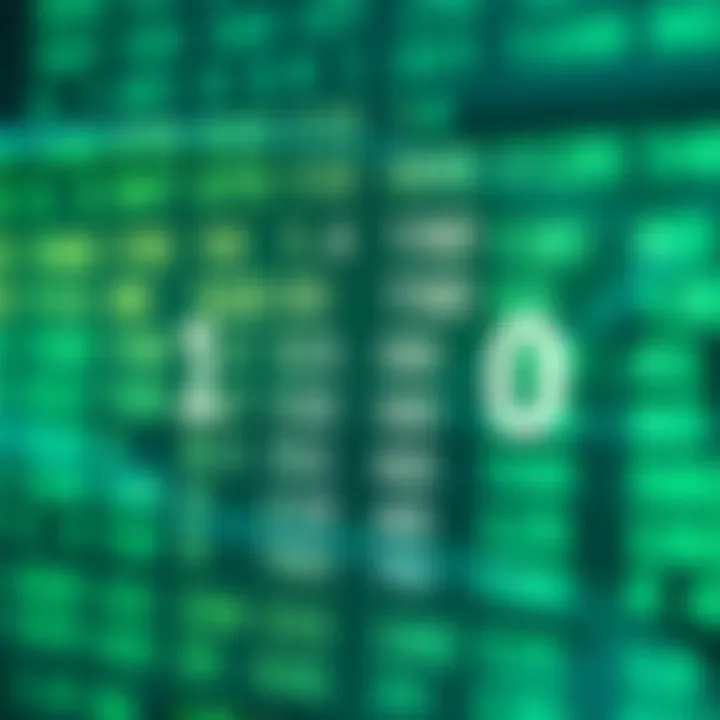 Illustration showing conversion between binary and decimal number systems with clear numeric examples