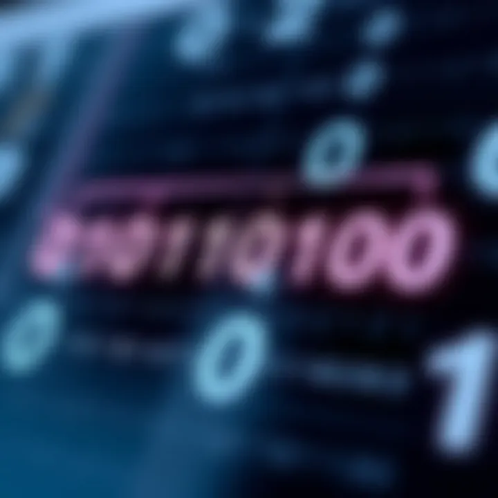 Diagram showing the binary number system with ones and zeros linked to decimal values