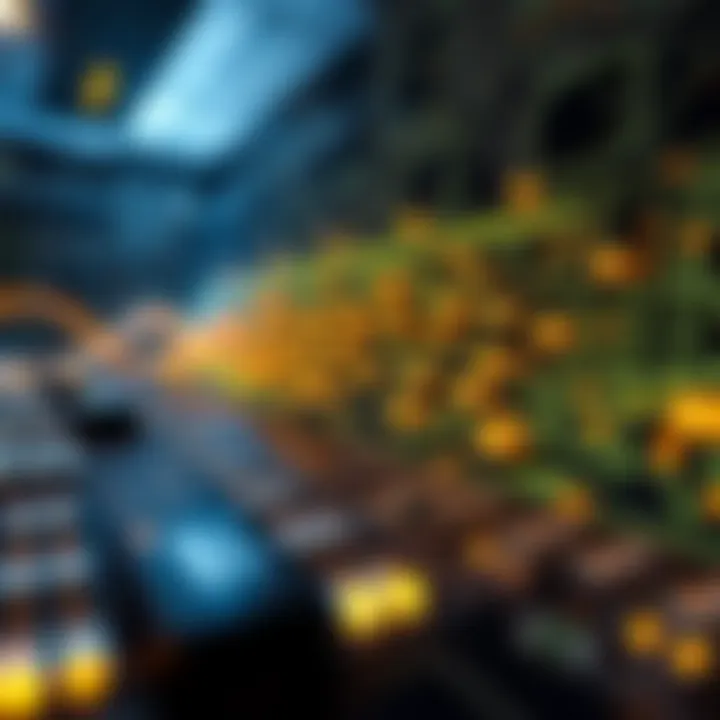 Conceptual illustration of digital circuits processing binary data to perform computation