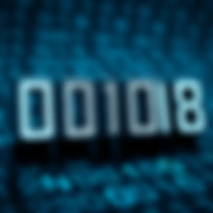 Visual representation of binary division with binary digits aligned to demonstrate the division method