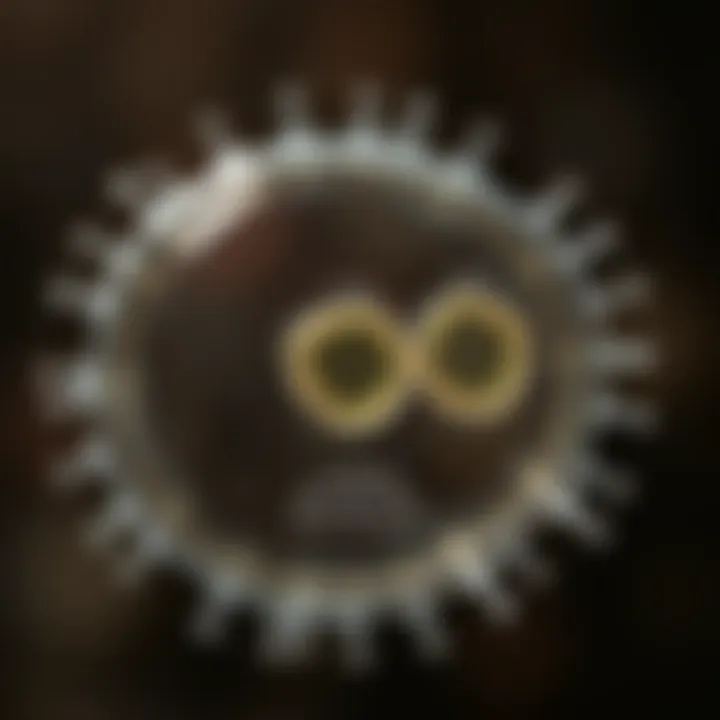 Diagram illustrating the stages of binary fission in a single-celled organism