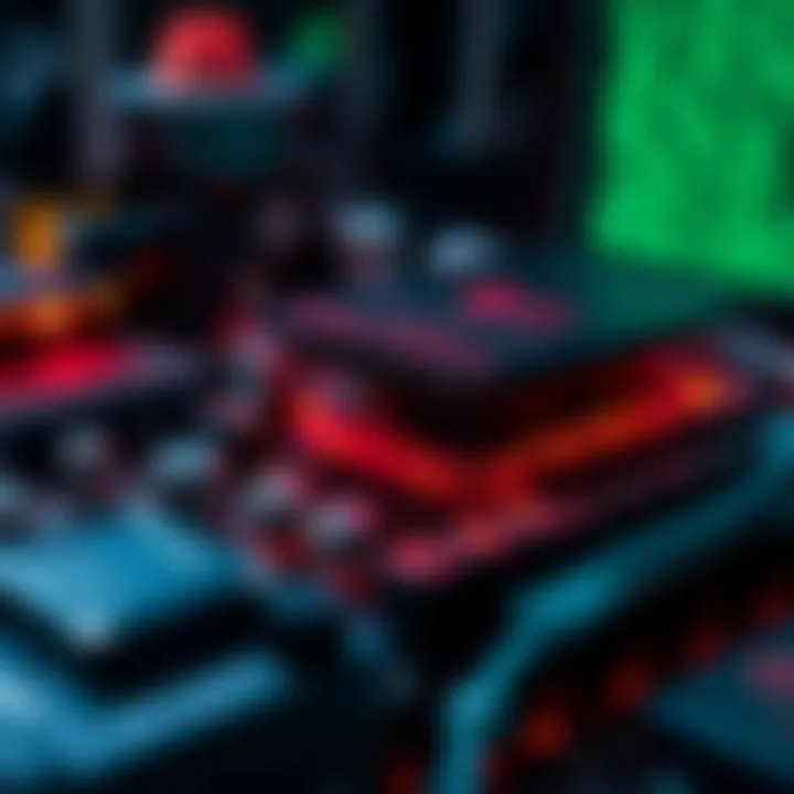 Visual representation of binary data flow between computer hardware components and software layers