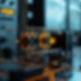 Diagram showing the structure of a binary multiplier circuit with logic gates and binary inputs