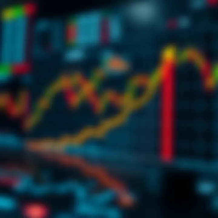 Illustration of binary option trading concepts showing financial charts and an upward trending graph