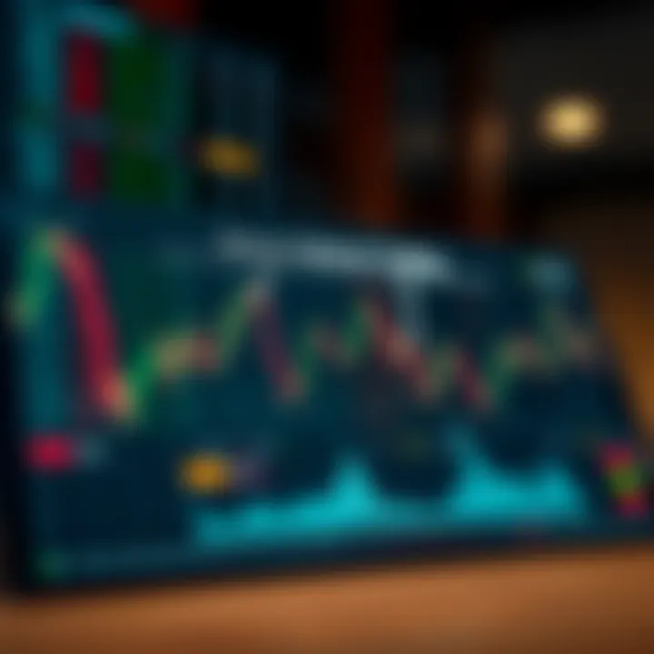 Diagram illustrating the concept of binary options trading with market graphs and trading signals