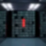 Illustration showing a sorted array with highlighted midpoint during binary search