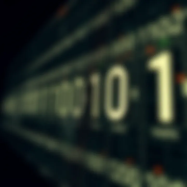 Diagram illustrating binary digits aligned with their corresponding power of two values