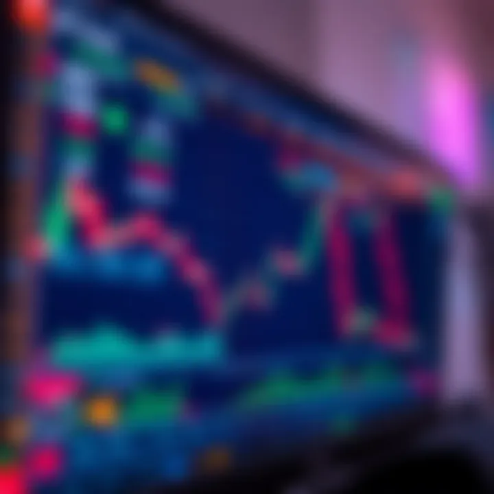 Digital screen displaying various cryptocurrency trading signals and market indicators