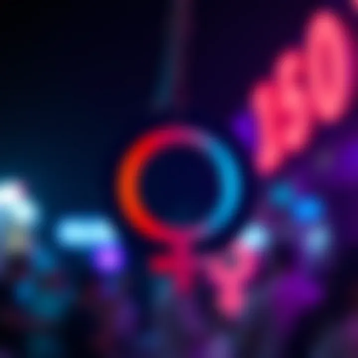 Symbol representing non-binary gender identity with colors blending traditional gender hues