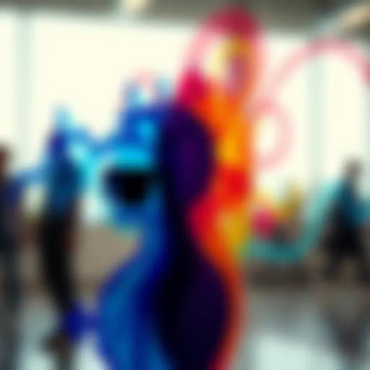 Colorful abstract representation of gender symbols merging and blending into each other