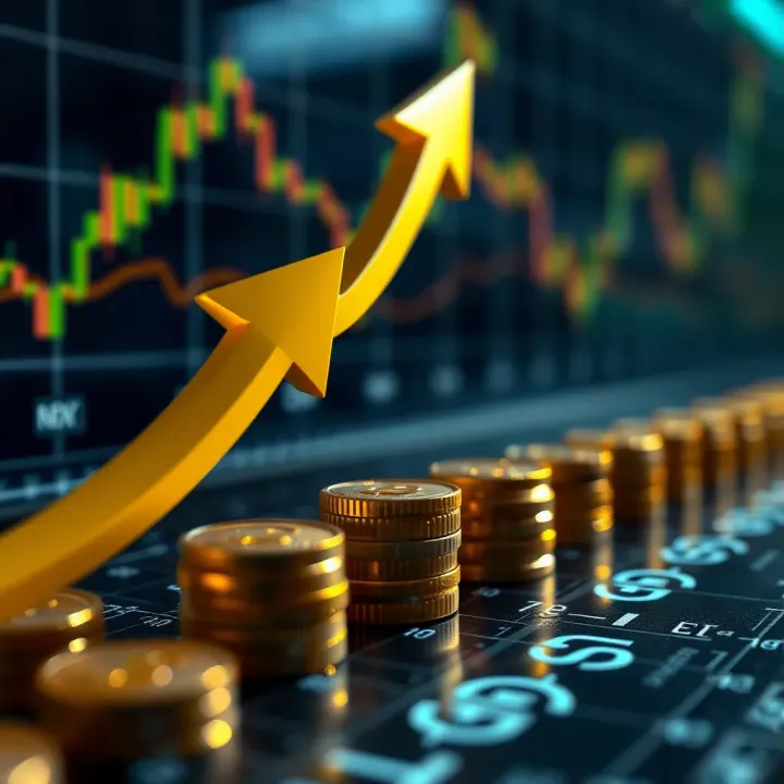 Key Factors in Selecting Trusted Forex Brokers Illustration of financial growth with currency symbols and upward arrow