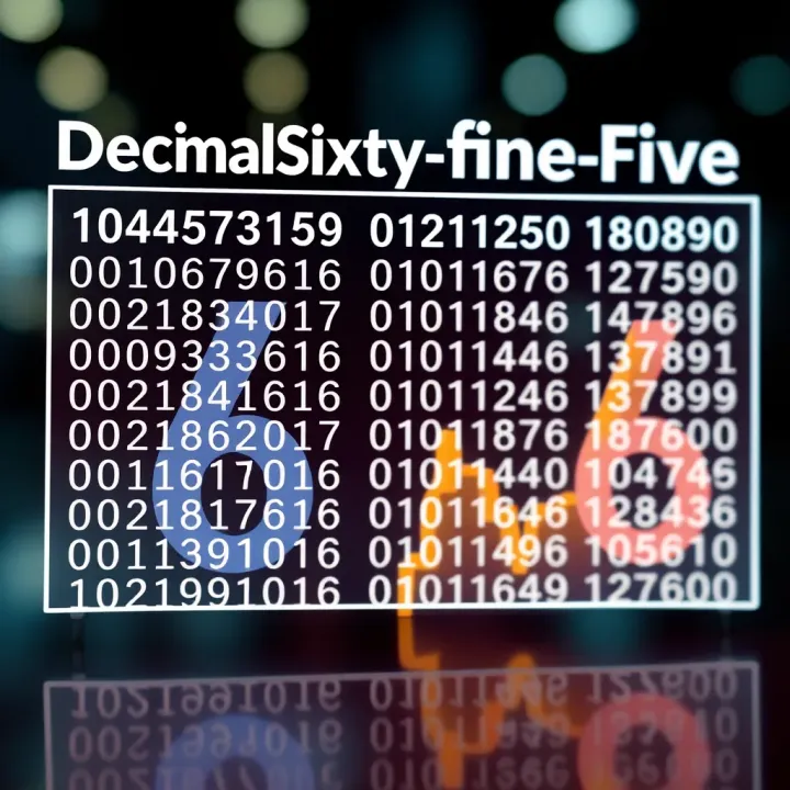 Conversion Chart Displaying Decimal Sixty-Five to Binary Format Visual chart illustrating the conversion from decimal sixty-five to binary format, showcasing the breakdown of each binary digit