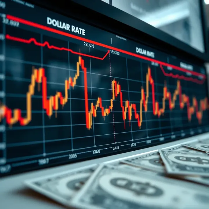 Graph showing dollar rate fluctuations with economic indicators in March 2022