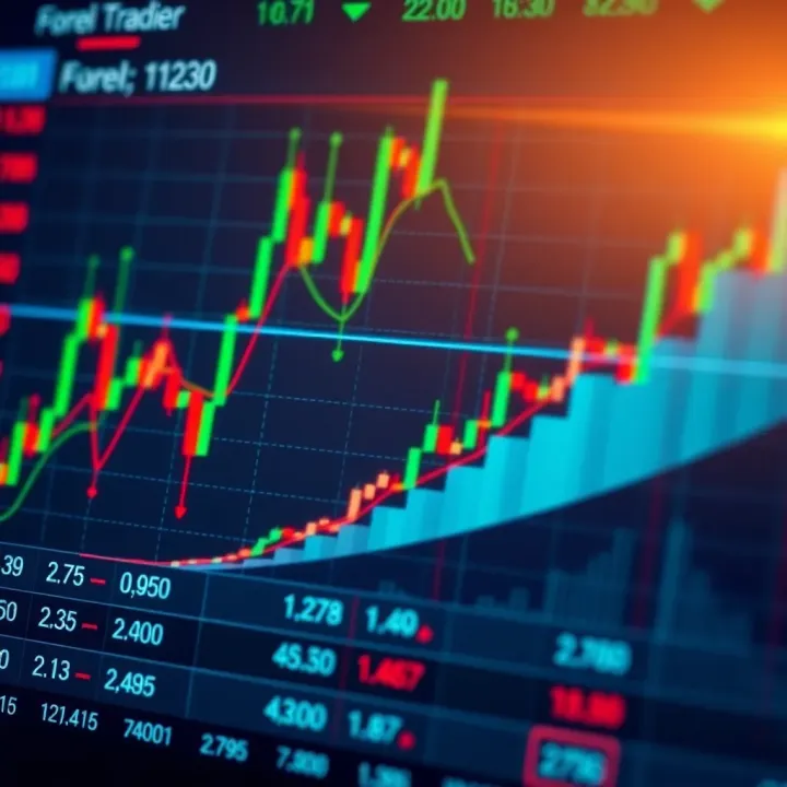 Chart displaying currency exchange rate fluctuations in forex trading