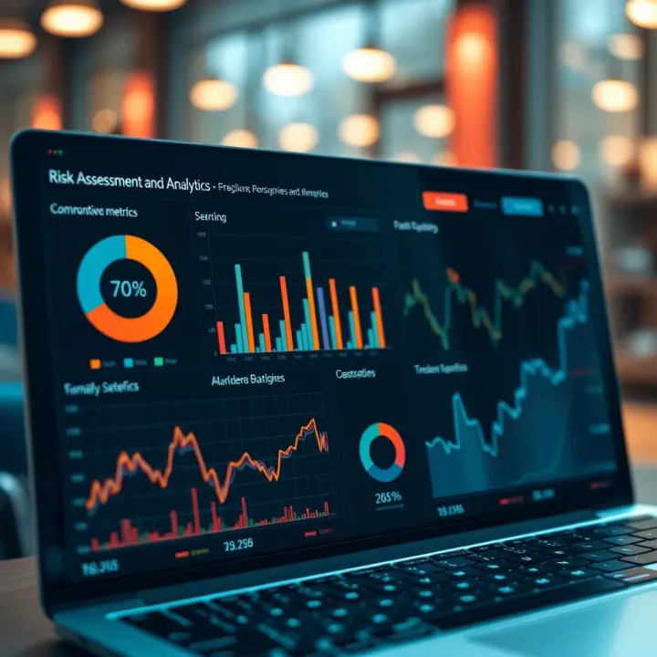 Dashboard interface displaying comprehensive risk assessment metrics and analytics