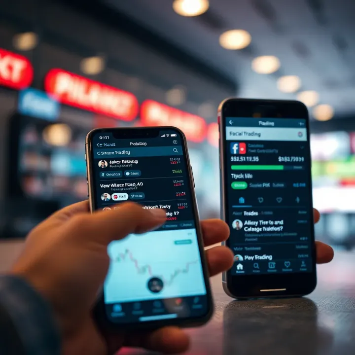 Using Social Media to Enhance Forex Trading Group Communication Mobile phones displaying social media apps with forex trading alerts and discussions