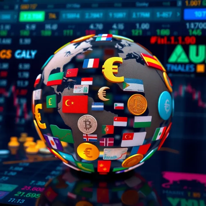 Global Forex Market and Islamic Finance Principles Currency symbols forming a globe representing global forex market