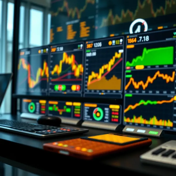 Dashboard displaying tools and charts for tracking gold market trends