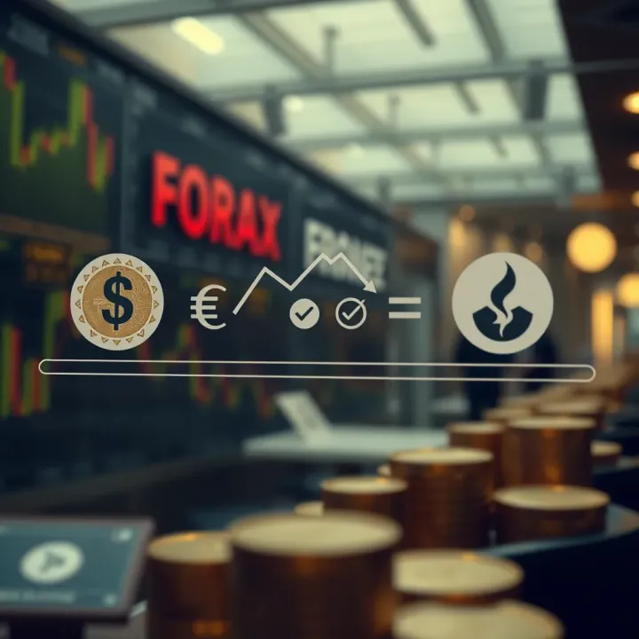 Graphic depicting currency exchange with symbols of compliance and a swap-free account concept