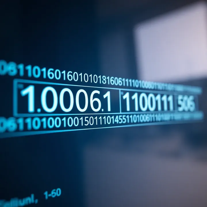 Diagram showing the conversion of hexadecimal digits to equivalent binary sequences