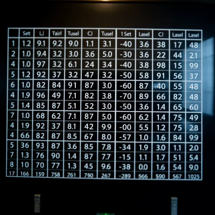Table displaying all possible pairs forming a binary relation from two given sets with markings to indicate selected relations