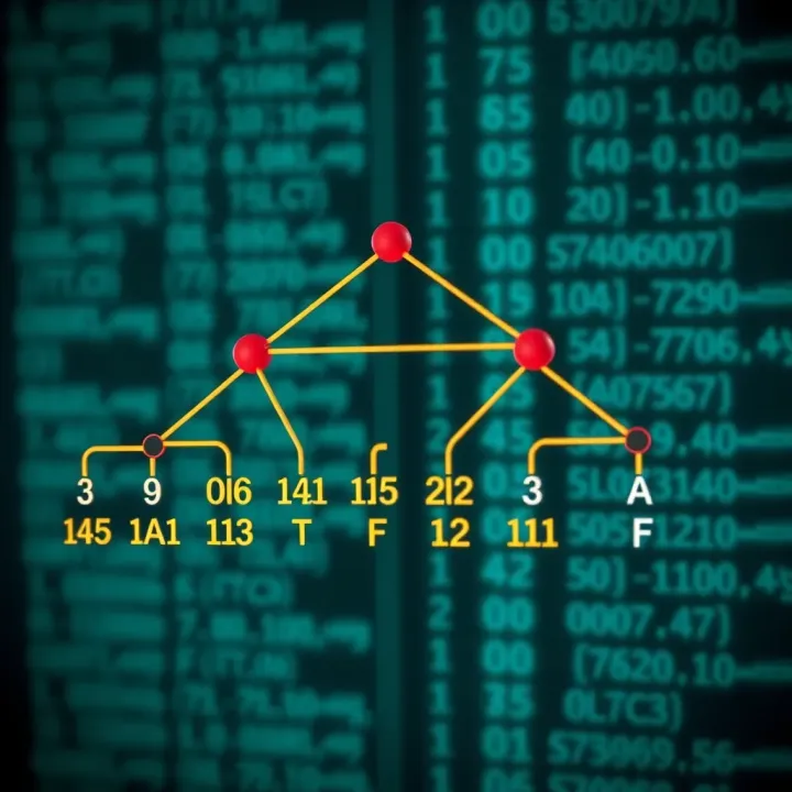 Diagram illustrating the structure of a binary tree with nodes and branches