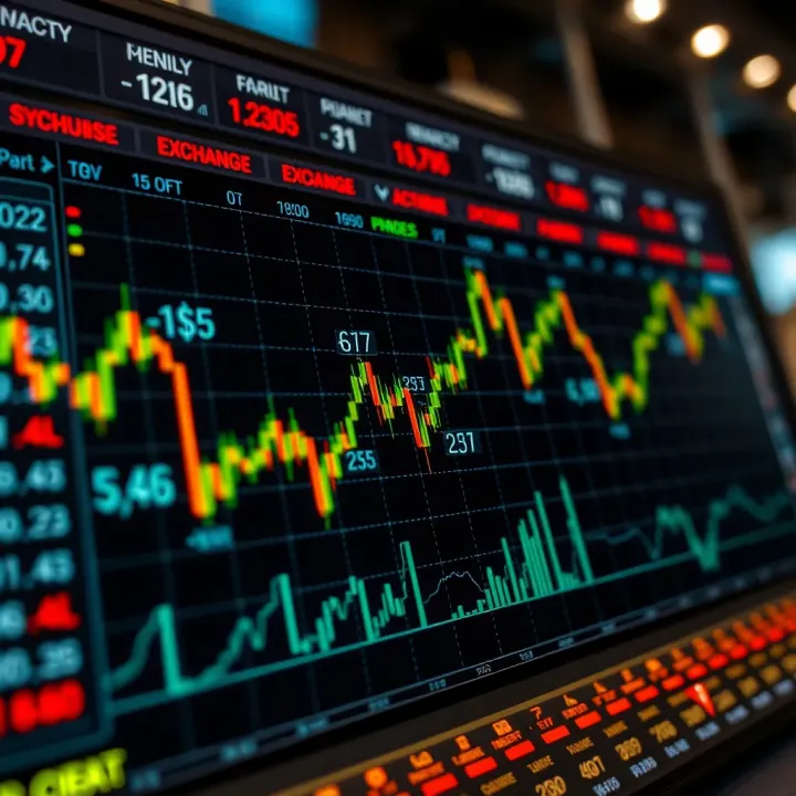 Illustration showing key components of forex market including currency pairs and exchange rates