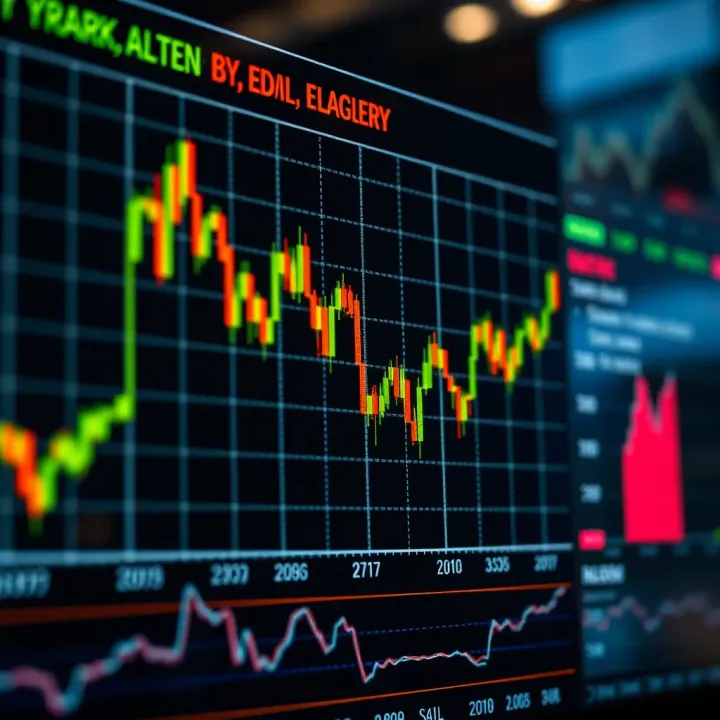 Graph showing market trends influenced by central bank policy announcements and inflation data