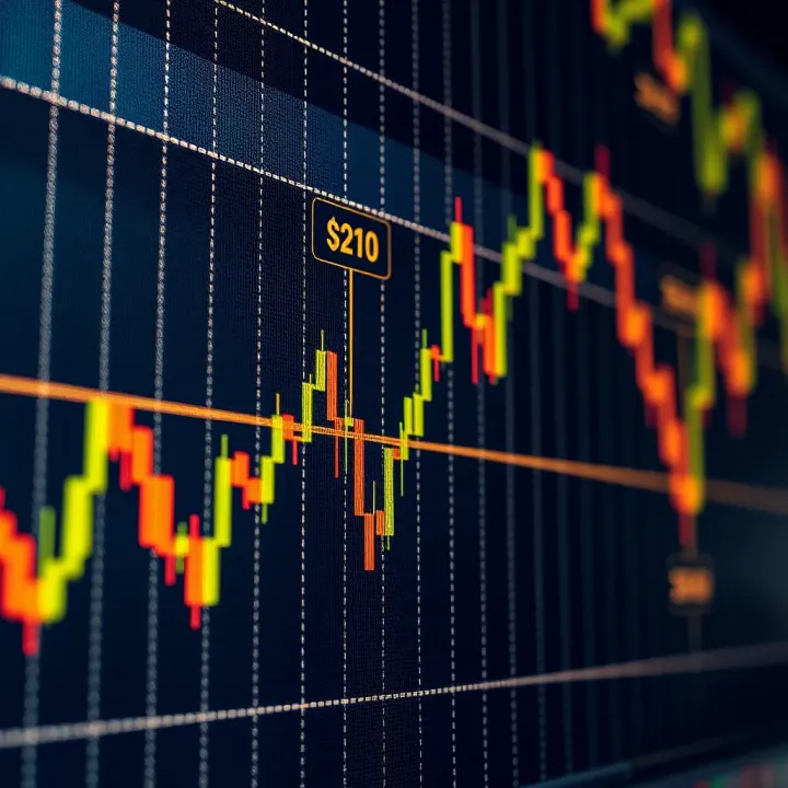 Graph depicting the movement of foreign exchange currency pairs with upward and downward trends