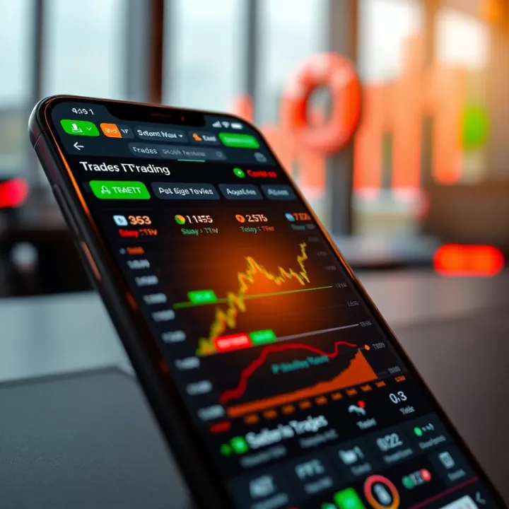 Interface of a secure trading app displaying market data and trading options in Pakistani rupees