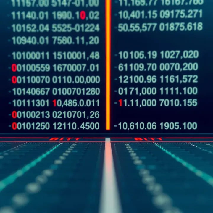 Comparison chart demonstrating the difference between binary and Binary Coded Decimal numeral systems